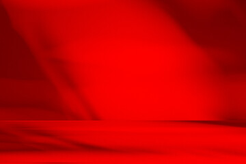Wall interior background, studio and backdrops show products.with shadow from window color Red background for text insertion and presentation product	