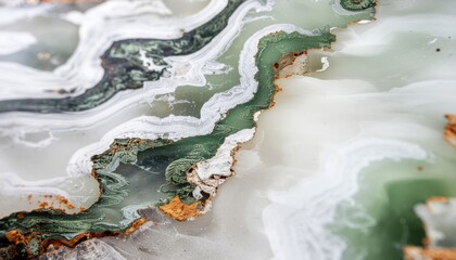 Fototapeta premium Close up of soapstone soft vein marbling in cool gray green seamless wallpaper background natural stone surface detail mineral pattern for design decoration interior architecture style