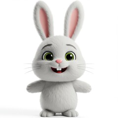 Obraz premium Cute Cartoon Bunny Character with Big Eyes and Happy Smile