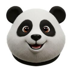 Obraz premium Cute Cartoon Panda Face With Big Eyes and Friendly Expression