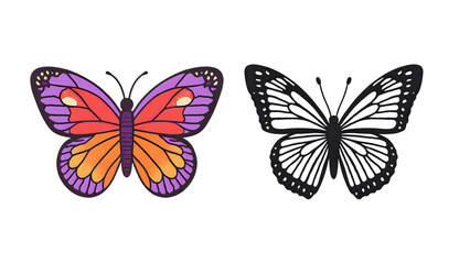 butterfly set with transparent background