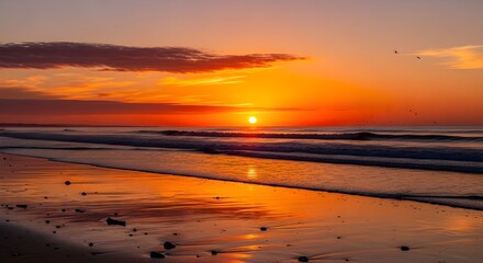 Obraz premium Stunning Sunrise over the Beach