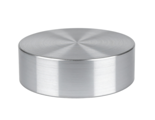 Silver Metal Cylinder with Reflective Surface Industrial Design.