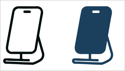 Minimal Mobile Stand Icon – Stylized Smartphone or Tablet Holder Symbol for Smart Tech UI, Ecommerce Listings, and Product Design Mockups