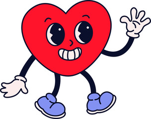 Retro Groovy Mascot Character Element