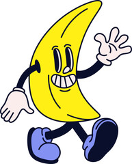 Retro Groovy Mascot Character Element