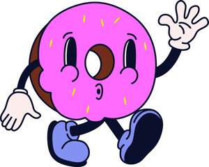 Retro Groovy Mascot Character Element