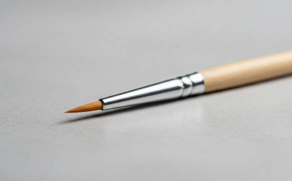 Fine-tipped paintbrush for hobby and art projects on a minimalist background - Powered by Adobe