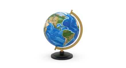 Realistic Globe of the World on White Background