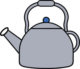 Obraz premium Silver Kettle Whistle on Transparent Background