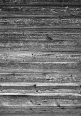 Wooden background in black and white close up view