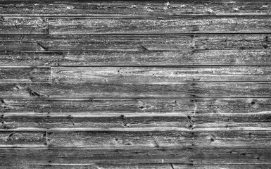 Wooden background in black and white close up view
