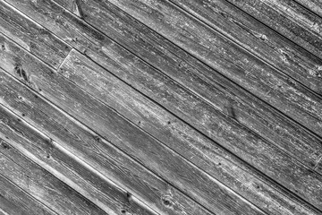 Wooden background in black and white close up view