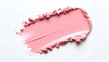 pink eyeshadow swatch with shine on a white background