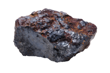 Iron Ore Chunk on Transparent Background