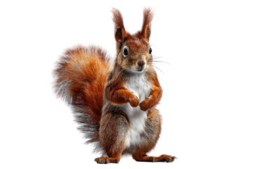 Red Squirrel, alert and upright