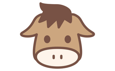 干支の午のかわいい馬キャラクターイラスト素材