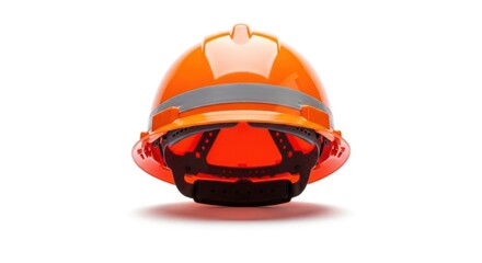 Fototapeta premium Orange Construction Hard Hat on White Background for Safety and Protection