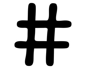 Obraz premium Doodle style number sign in black on white background for design