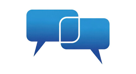 Naklejka premium Blue chat bubbles isolated on transparent background for communication