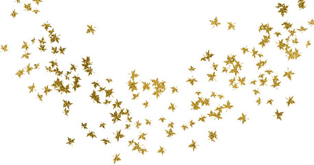 Golden particles scattered across a plain background illustration