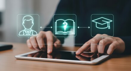 digital learning process for personal growth on modern tablet