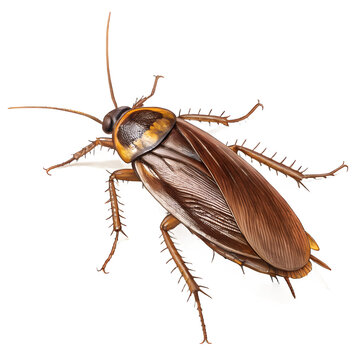 Brown cockroach isolated on transparent background, a common household pest