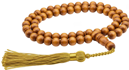 Islamic prayer beads isolated on transparent background