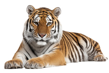 Obraz premium Resting Bengal Tiger on Transparent Background