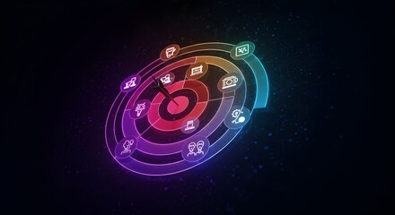 Colorful neon target graphic design