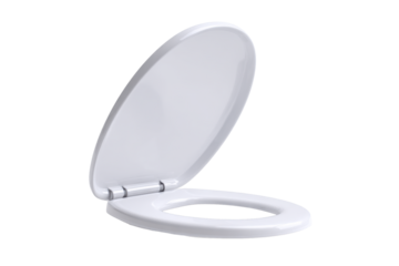 White Toilet Seat on Transparent Background