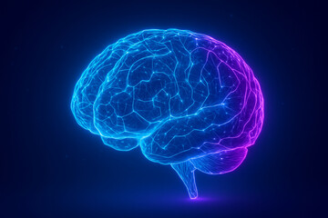 Futuristic Brain with Glowing Neural Connections