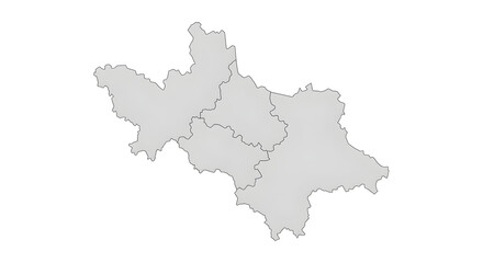 A map of the administrative divisions of a region, showing internal borders and outlines.