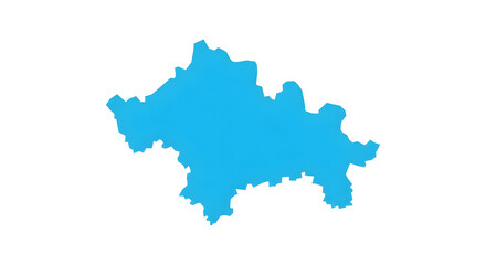 Obraz premium A bright blue silhouette of the administrative region of Krasnoyarsk Krai in Russia.