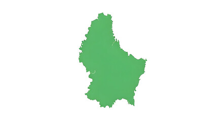A green silhouette map of Luxembourg, a landlocked country in Western Europe, isolated on a white background.