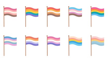 Collection of diverse pride flags (1)