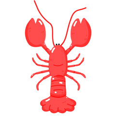 Cute Lobsters with Bow – Hand-Drawn Ocean Clipart for Beachcore and Coastal Designs
