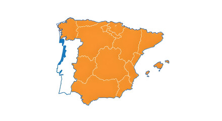 Discover vibrant Spain and Portugal maps highlighting regions for your next project