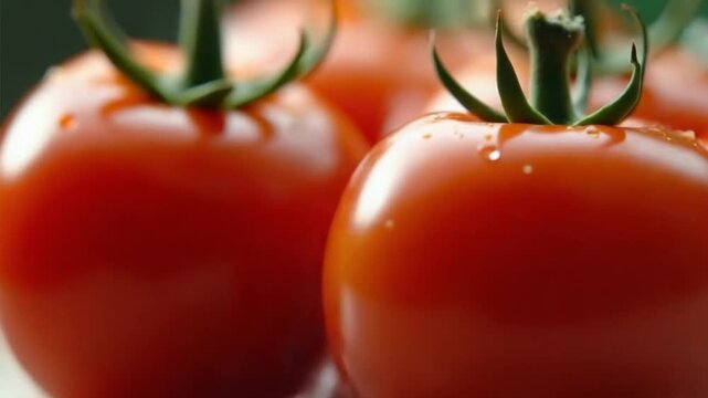 Fresh tomatoes with a splash of water. Filmed on a high-speed camera at 1000 fps. High quality FullHD footage