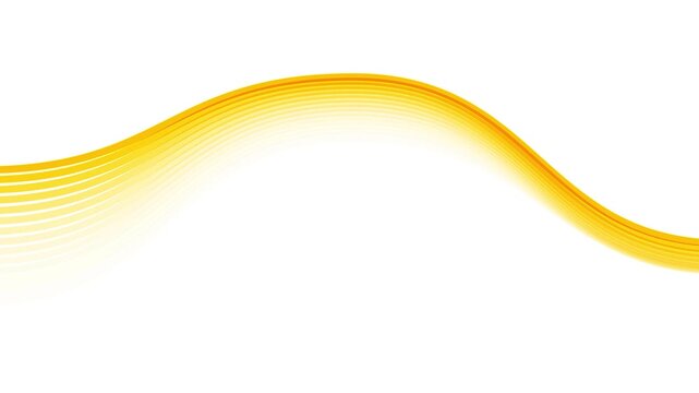 Animated colorful yellow and red line design moving randomly with color echo on a white background