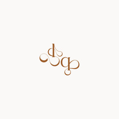 caligraphic style monogram luxury minimalist logo design QL wedding initial concept letter