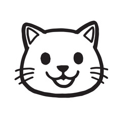 Cat Doodle Black and White Illustration Vector Image Cute Kitten Sketch Line Art Drawing Silhouette
