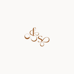 caligraphic style monogram luxury minimalist logo design SF wedding initial concept letter