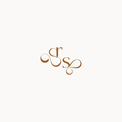 caligraphic style monogram luxury minimalist logo design SR wedding initial concept letter