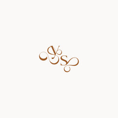 caligraphic style monogram luxury minimalist logo design SY wedding initial concept letter