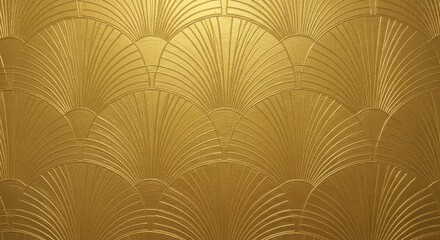 Elegant gold art deco fan pattern wallpaper texture