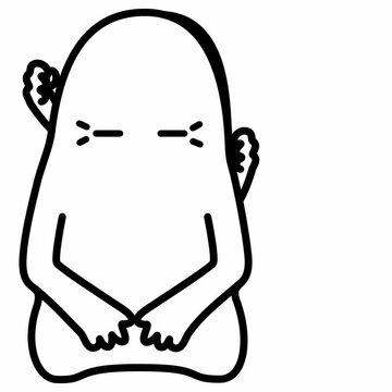 Child performing shoulder tapping massage on an elderly person White background looping animation, suitable for repeated playback, H.264 format &ndash; Not free material