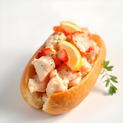 Premium Lobster Roll in Buttered Brioche Bun with Lemon and Herbs