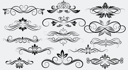 Decorative Ornamental Swirls and Flourishes Set