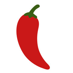 Illustration of red chili pepper, representing spicy food, organic farming, natural cooking ingredient, harvest, and fresh vegetable.